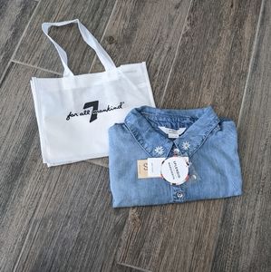 NWT Splendid x Margherita Denim Top with Bag